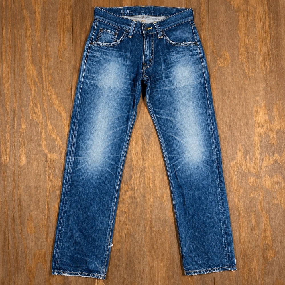 Edwin 503 Mens Straight Leg Blue Distressed Denim Jeans 30x32 Japan Made